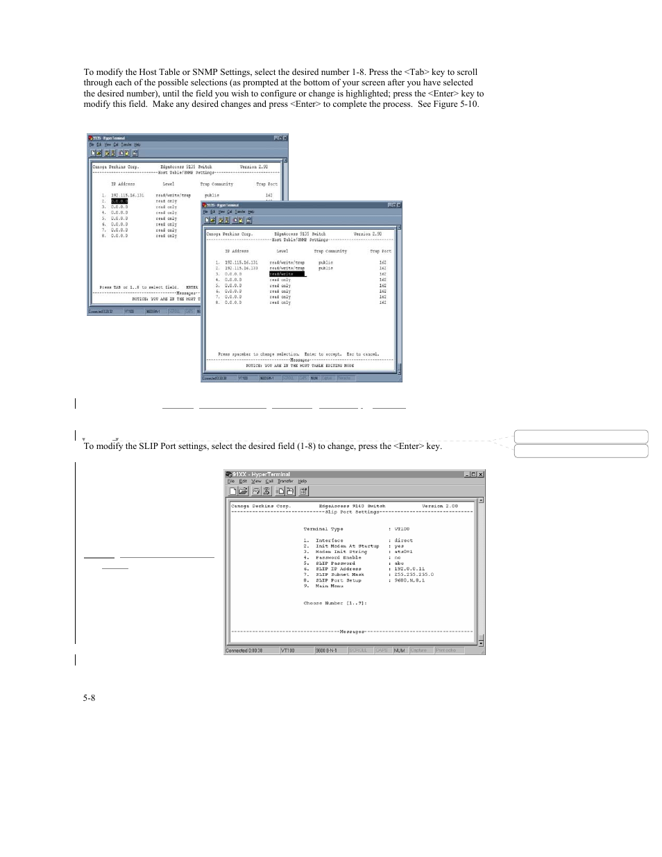 CANOGA PERKINS 9140 Four-Port SNMP Managed Fast Ethernet Switch User Manual | Page 54 / 99