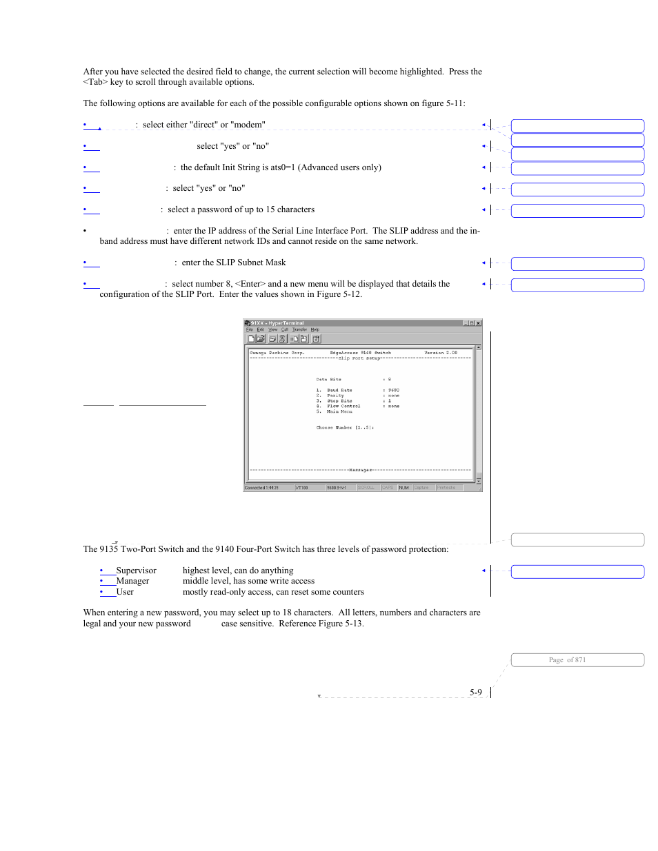 4 passwords | CANOGA PERKINS 9140 Four-Port SNMP Managed Fast Ethernet Switch User Manual | Page 55 / 99