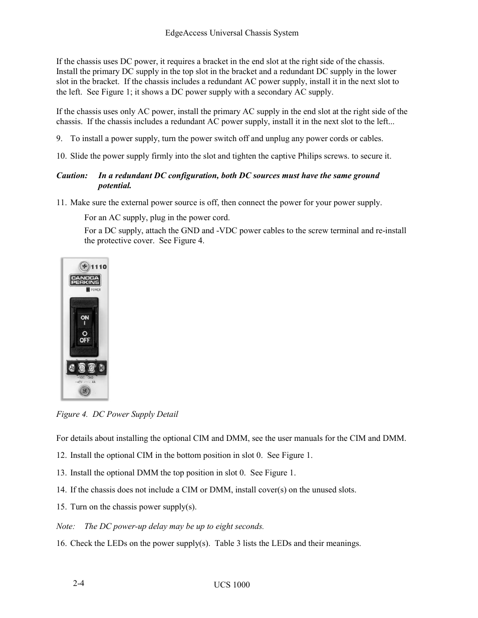 Figure 4. dc power supply detail -4 | CANOGA PERKINS UCS 1000 Universal Chassis System User Manual | Page 12 / 20
