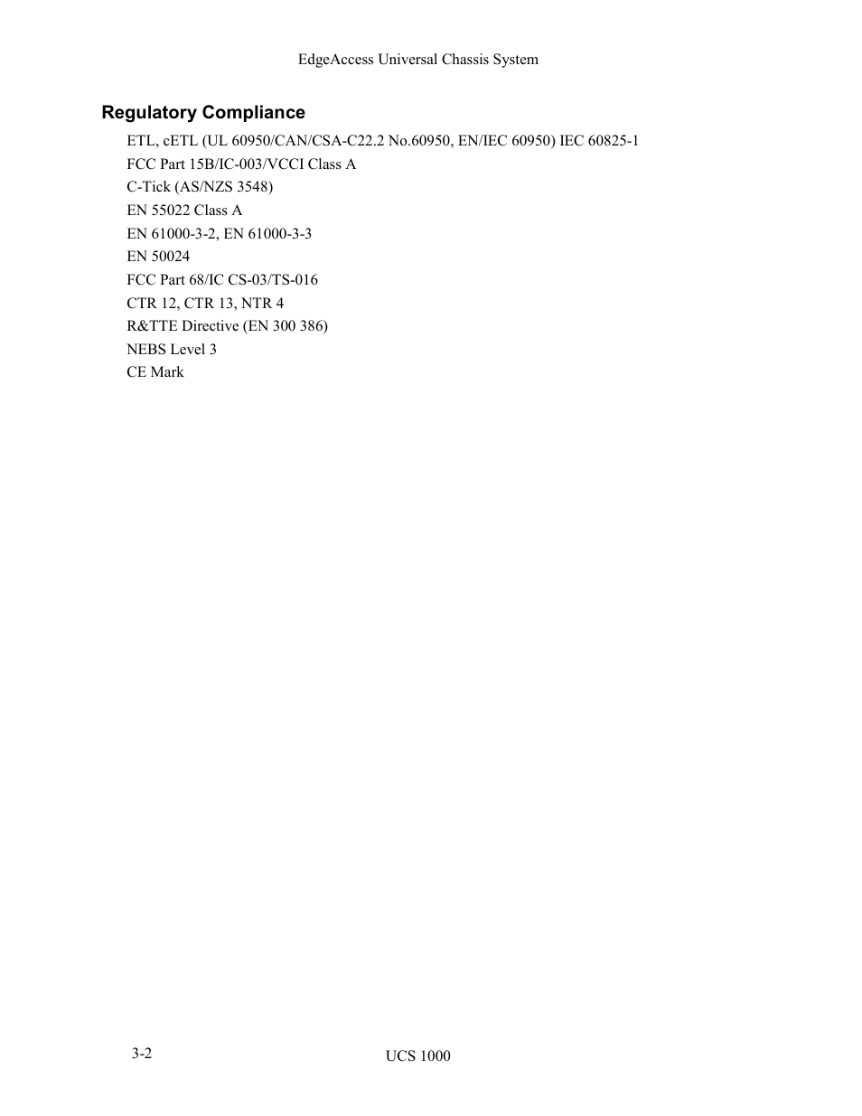 Regulatory compliance, Regulatory compliance -2 | CANOGA PERKINS UCS 1000 Universal Chassis System User Manual | Page 16 / 20