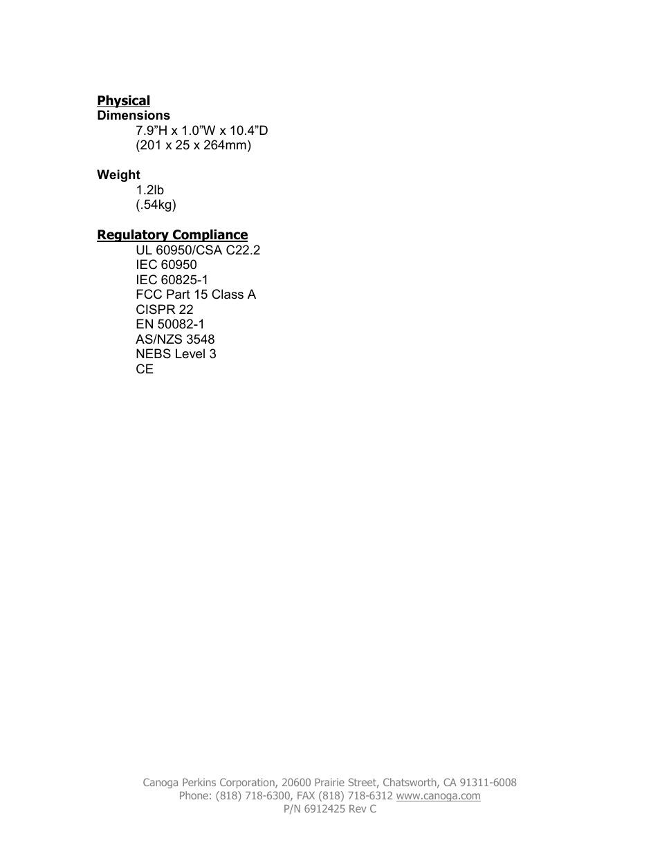 CANOGA PERKINS OADM User Manual | Page 5 / 7