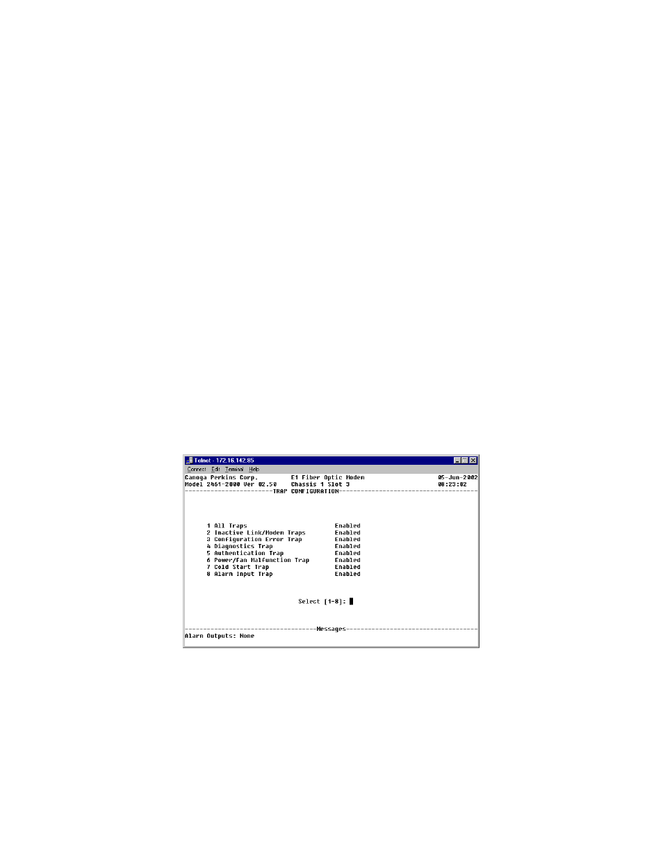 6 configuring modem traps, 6 configuring modem traps -13 | CANOGA PERKINS 2461 E1 Modem User Manual | Page 43 / 80