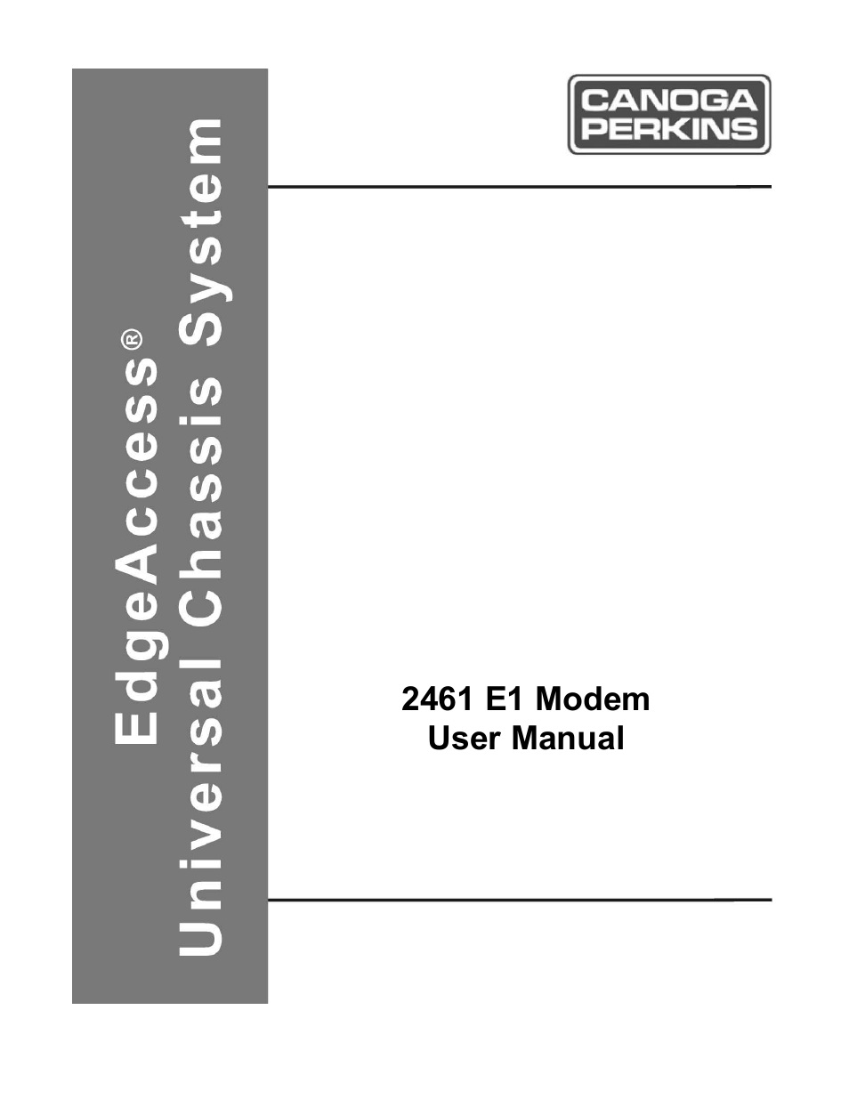 CANOGA PERKINS 2461 E1 Modem User Manual | 74 pages
