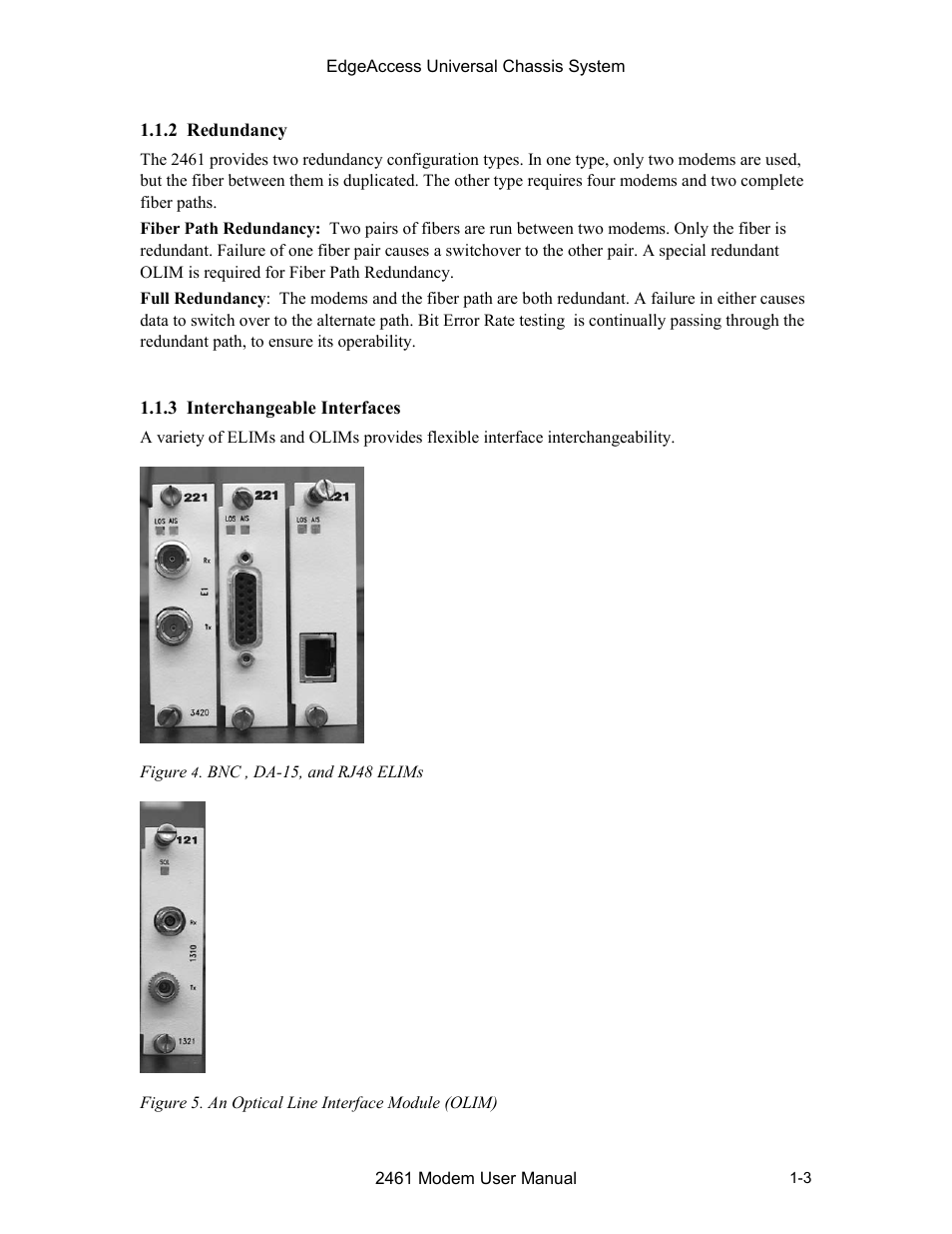 2 redundancy, 3 interchangeable interfaces | CANOGA PERKINS 2461 E1 Modem User Manual | Page 11 / 74