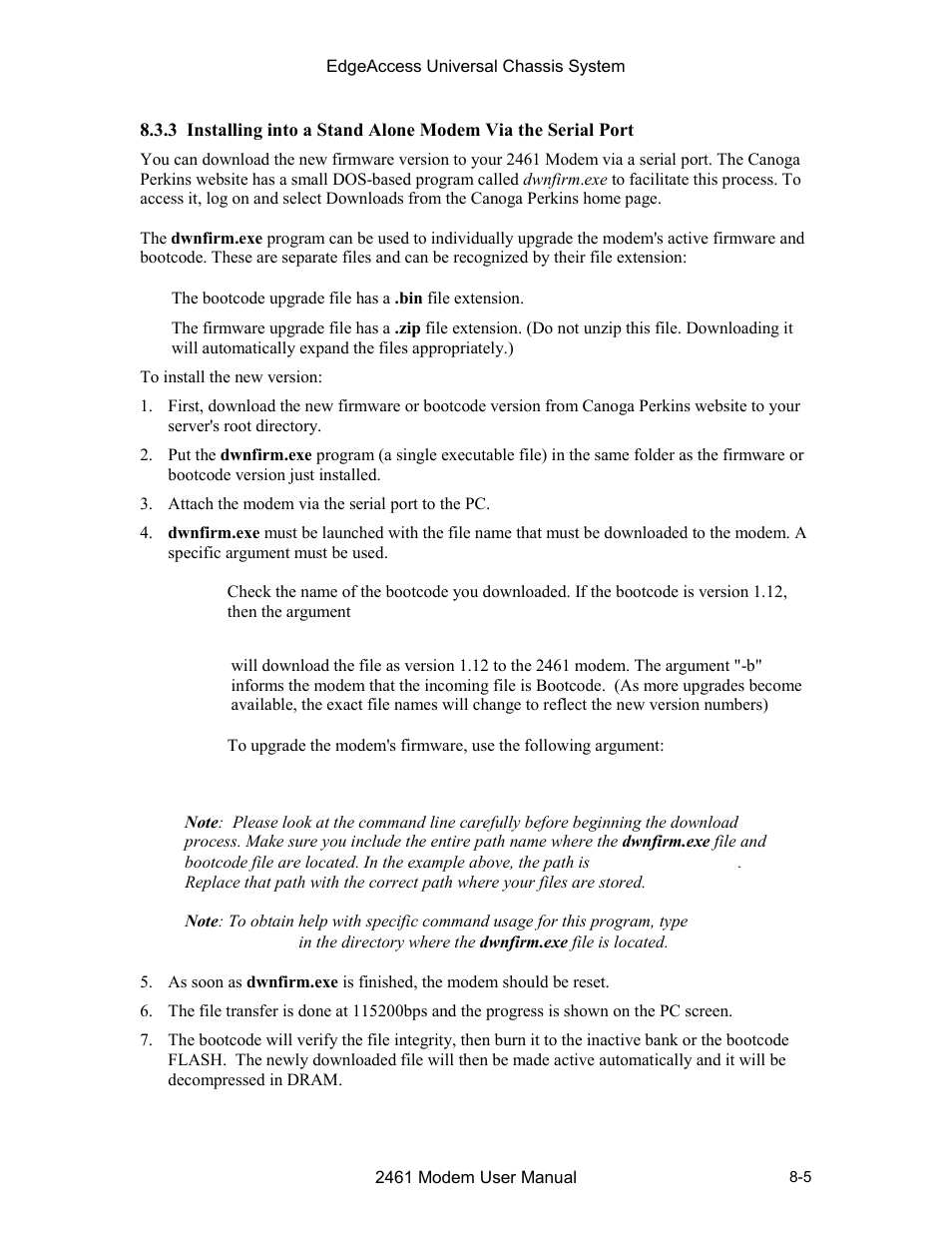 CANOGA PERKINS 2461 E1 Modem User Manual | Page 69 / 74