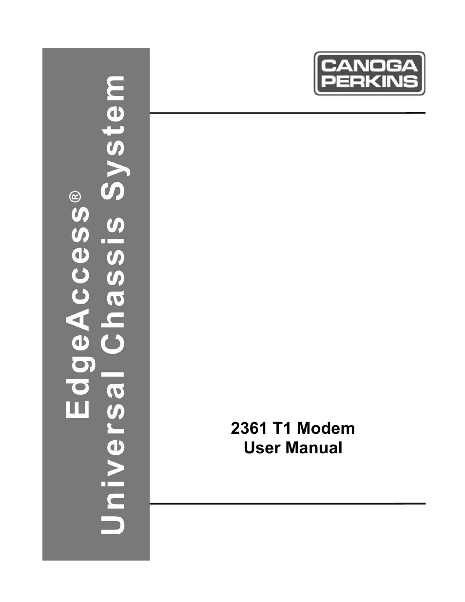 CANOGA PERKINS 2361 T1 Modem User Manual | 76 pages