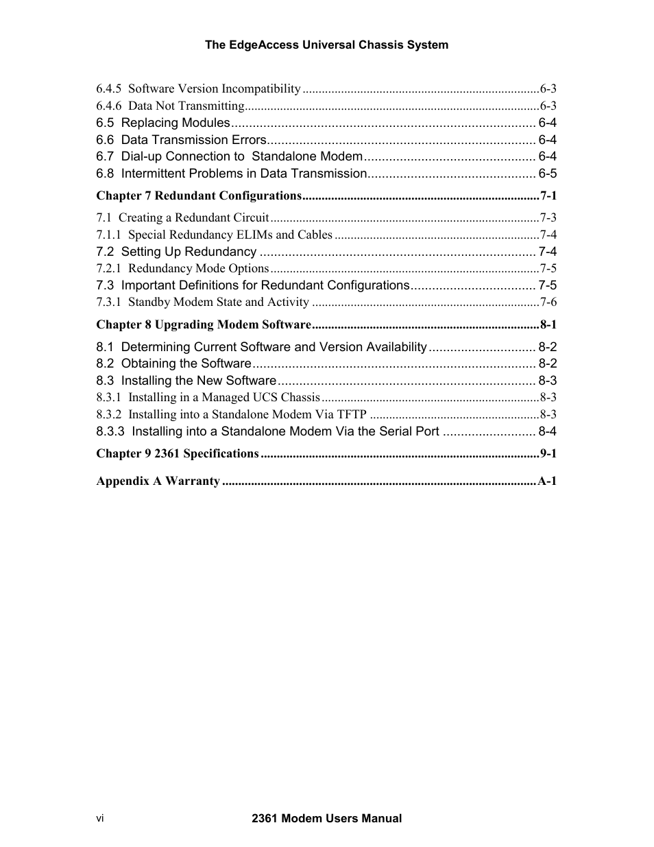 CANOGA PERKINS 2361 T1 Modem User Manual | Page 6 / 76