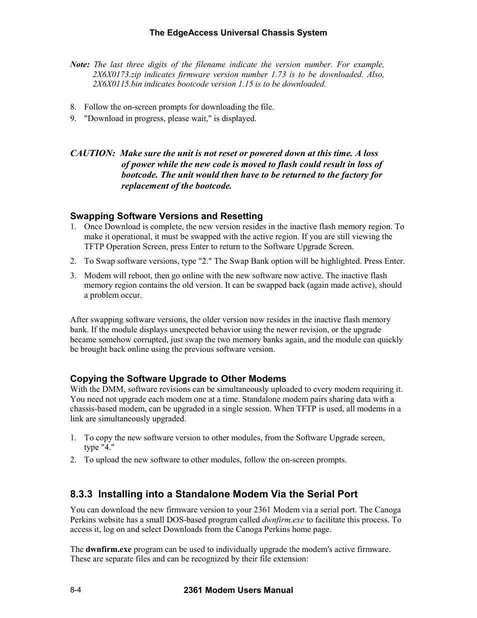 CANOGA PERKINS 2361 T1 Modem User Manual | Page 68 / 76