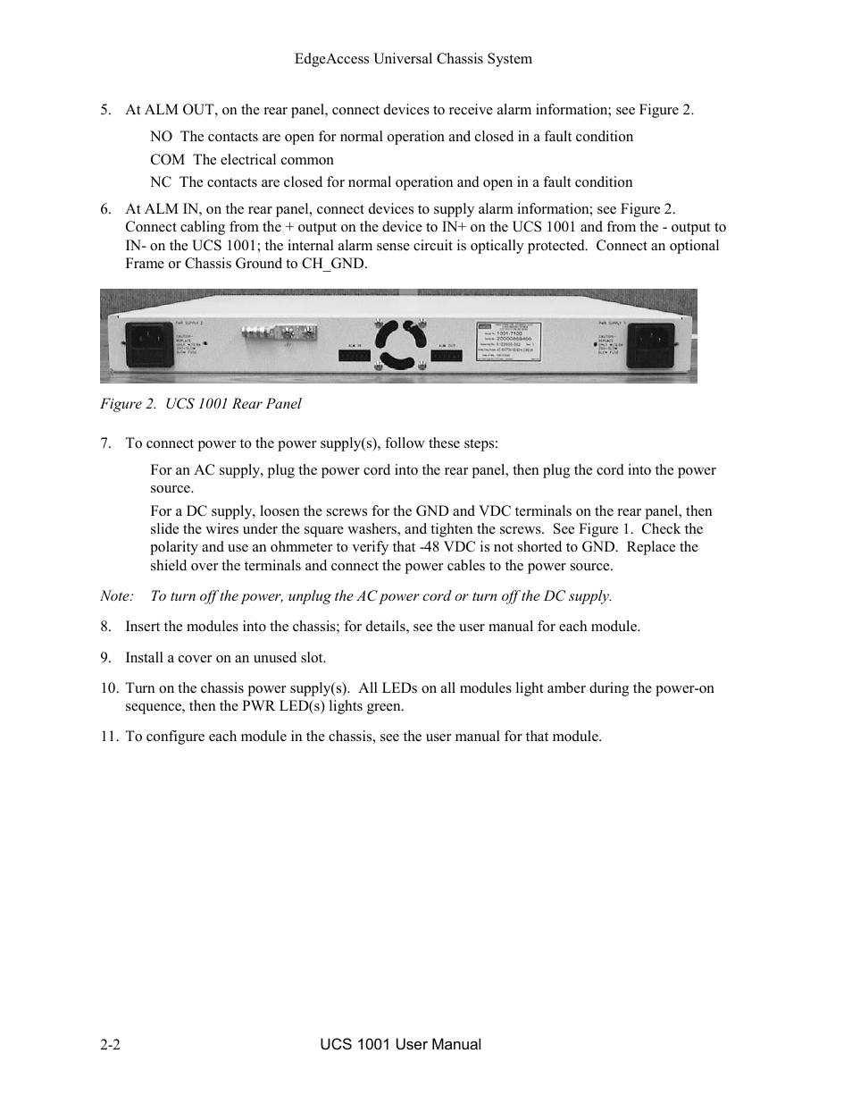 Figure 2. ucs 1001 rear panel -2 | CANOGA PERKINS UCS 1001 Universal Chassis System User Manual | Page 10 / 16