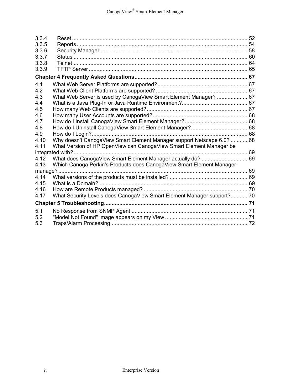 CANOGA PERKINS CanogaView Smart Element Manager User Manual | Page 4 / 83