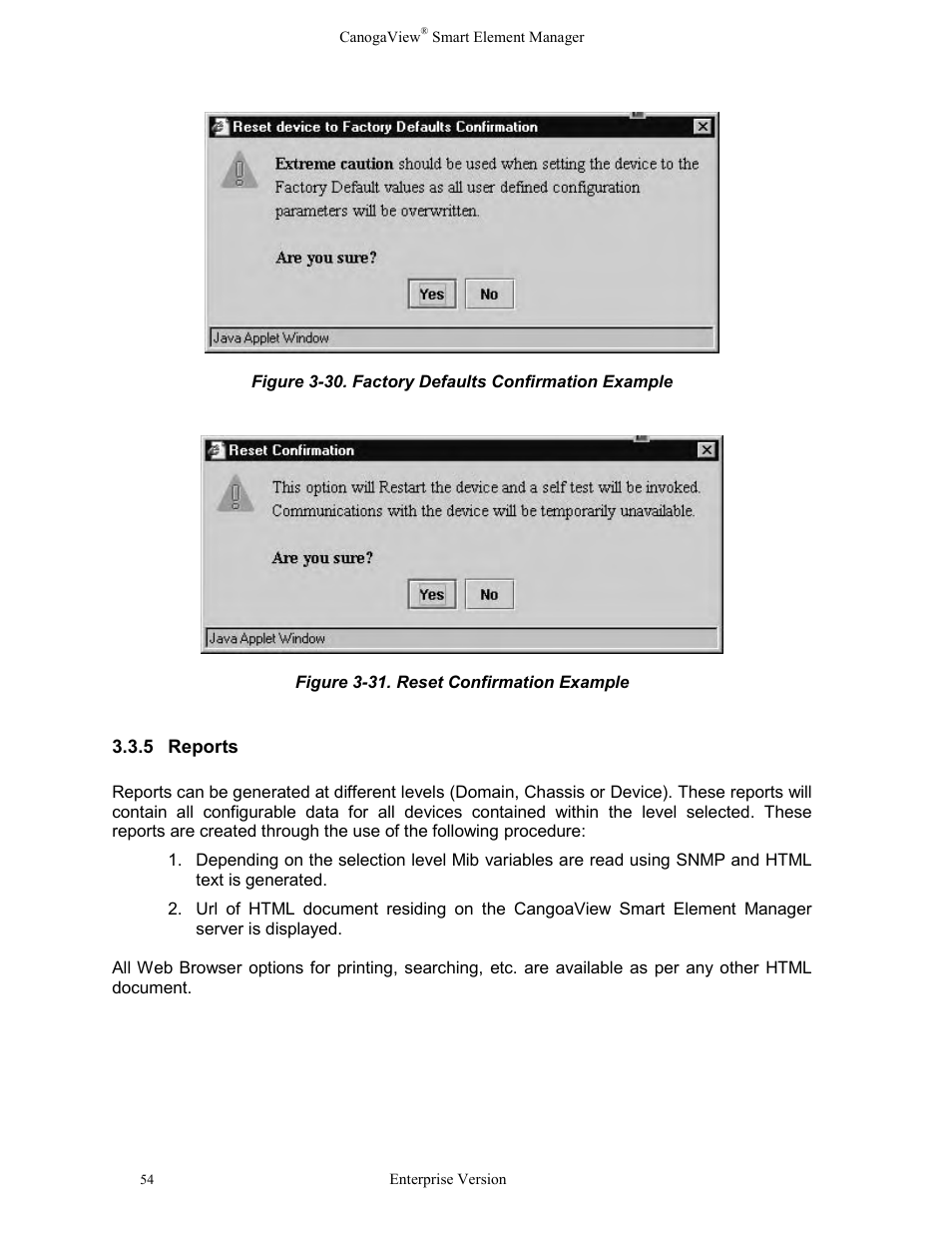 5reports, Reports | CANOGA PERKINS CanogaView Smart Element Manager User Manual | Page 60 / 83