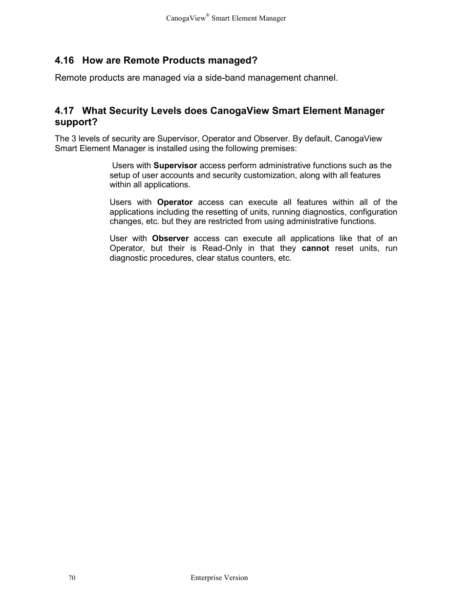 16how are remote products managed, How are remote products managed, 16 how are remote products managed | CANOGA PERKINS CanogaView Smart Element Manager User Manual | Page 76 / 83