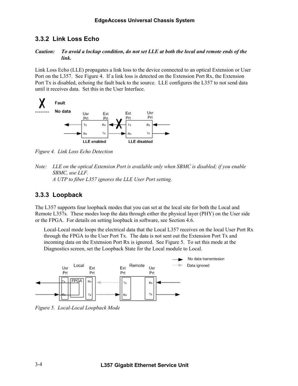 2link loss echo, 3loopback, Link loss echo -4 | Loopback -4 | CANOGA PERKINS L357 Gigabit Ethernet Service Unit User Manual | Page 18 / 58