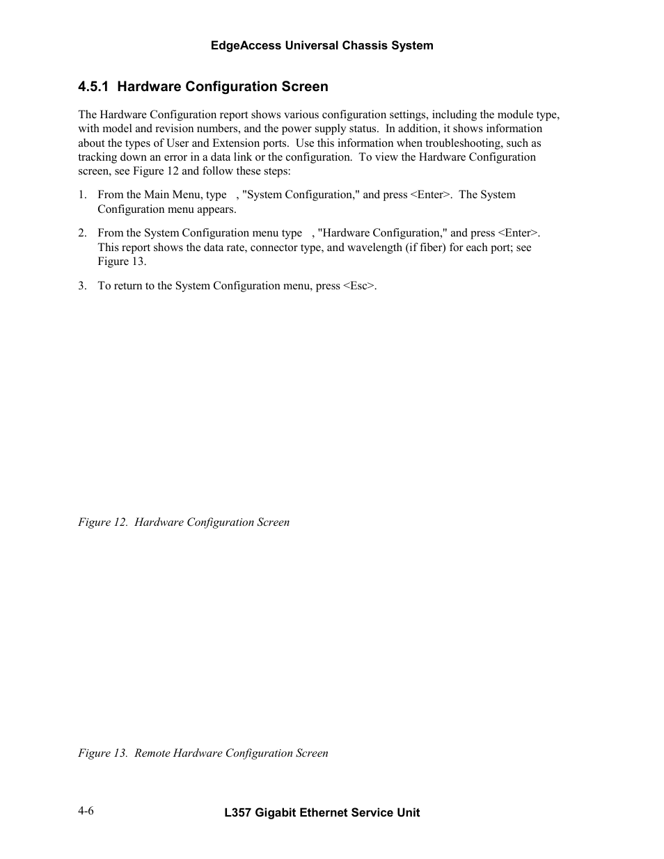 1hardware configuration screen, Hardware configuration screen -6, 1 hardware configuration screen | CANOGA PERKINS L357 Gigabit Ethernet Service Unit User Manual | Page 26 / 58