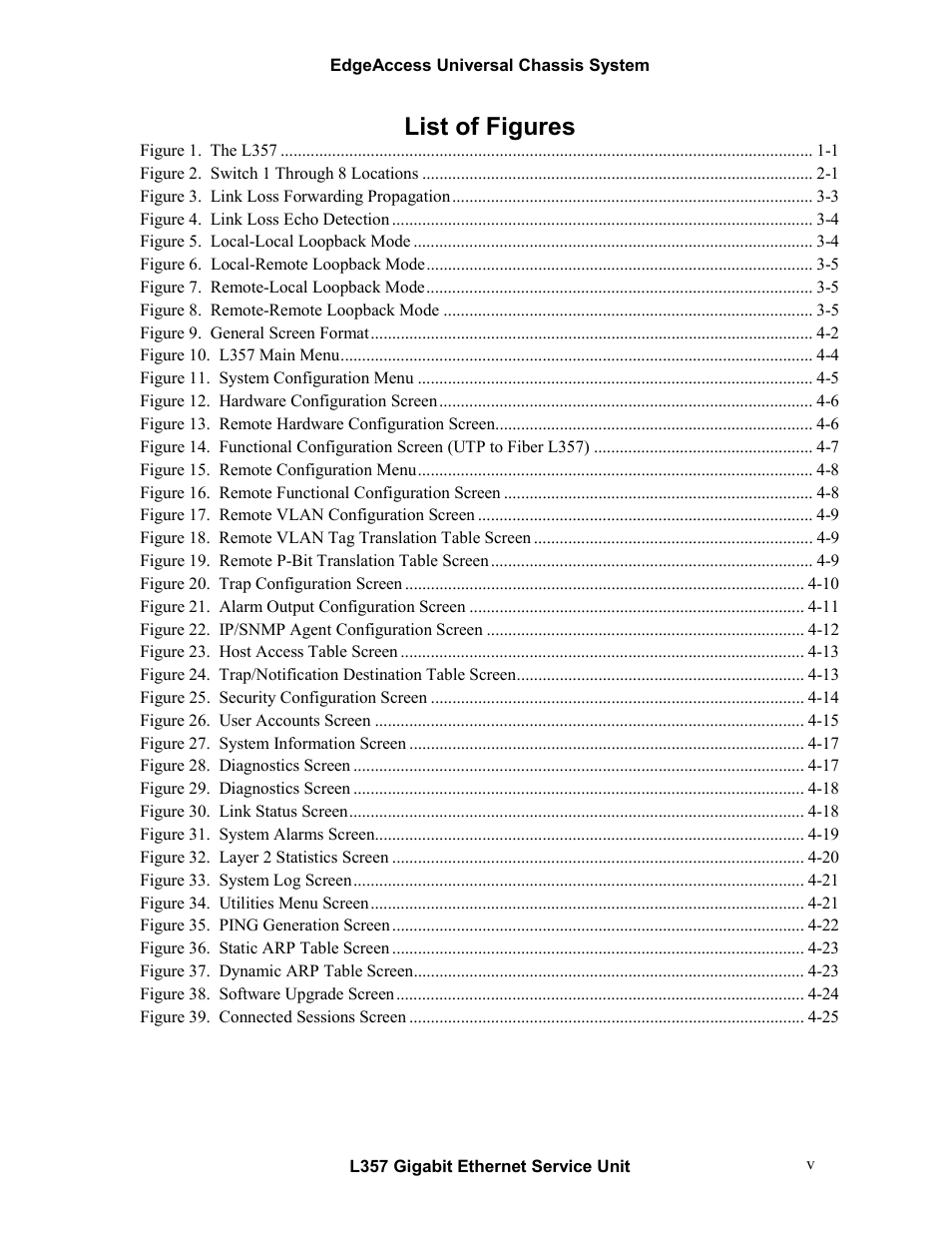 List of figures | CANOGA PERKINS L357 Gigabit Ethernet Service Unit User Manual | Page 7 / 58
