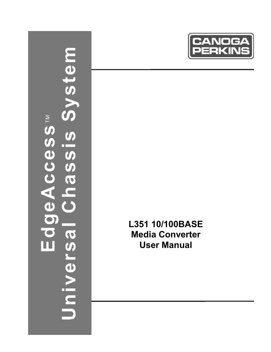 CANOGA PERKINS L351 10/100BASE Media Converter User Manual | 53 pages