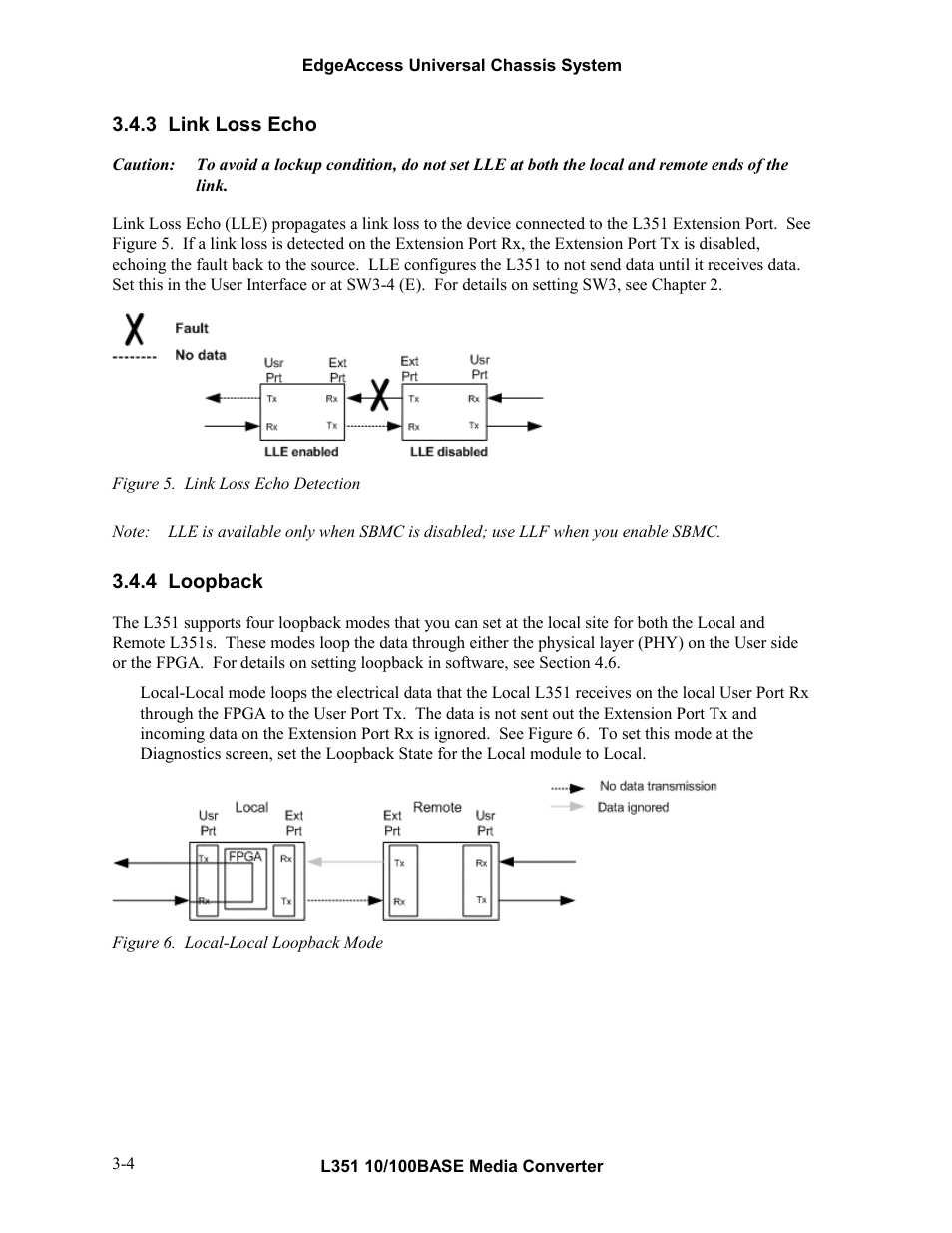 3link loss echo, 4loopback, Link loss echo -4 | Loopback -4 | CANOGA PERKINS L351 10/100BASE Media Converter User Manual | Page 17 / 53