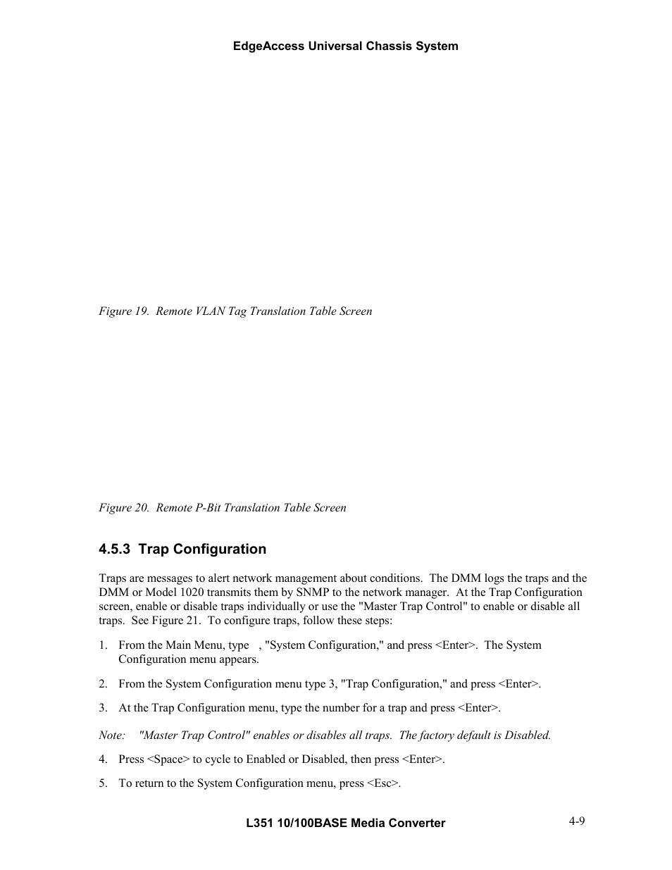 3trap configuration, Trap configuration -9, 3 trap configuration | CANOGA PERKINS L351 10/100BASE Media Converter User Manual | Page 28 / 53