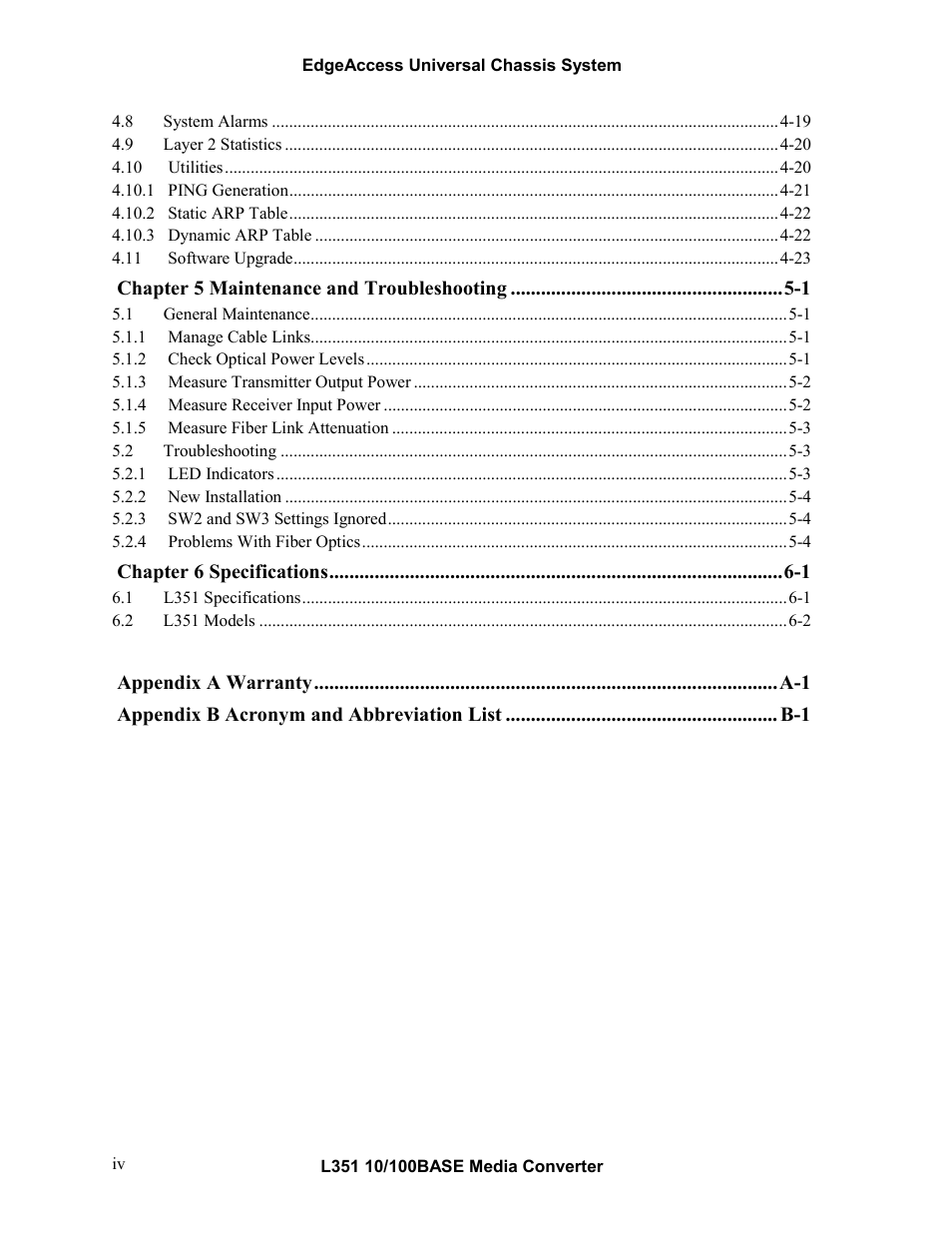 CANOGA PERKINS L351 10/100BASE Media Converter User Manual | Page 5 / 53