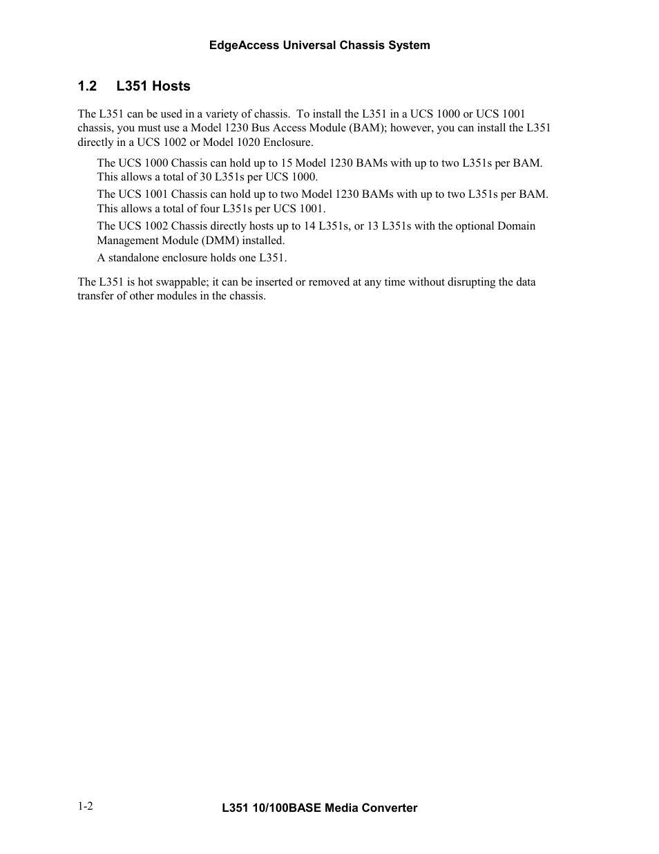 2l351 hosts, L351 hosts -2 | CANOGA PERKINS L351 10/100BASE Media Converter User Manual | Page 9 / 53