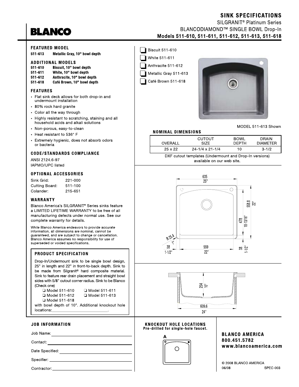 Blanco 511-618 User Manual | 1 page