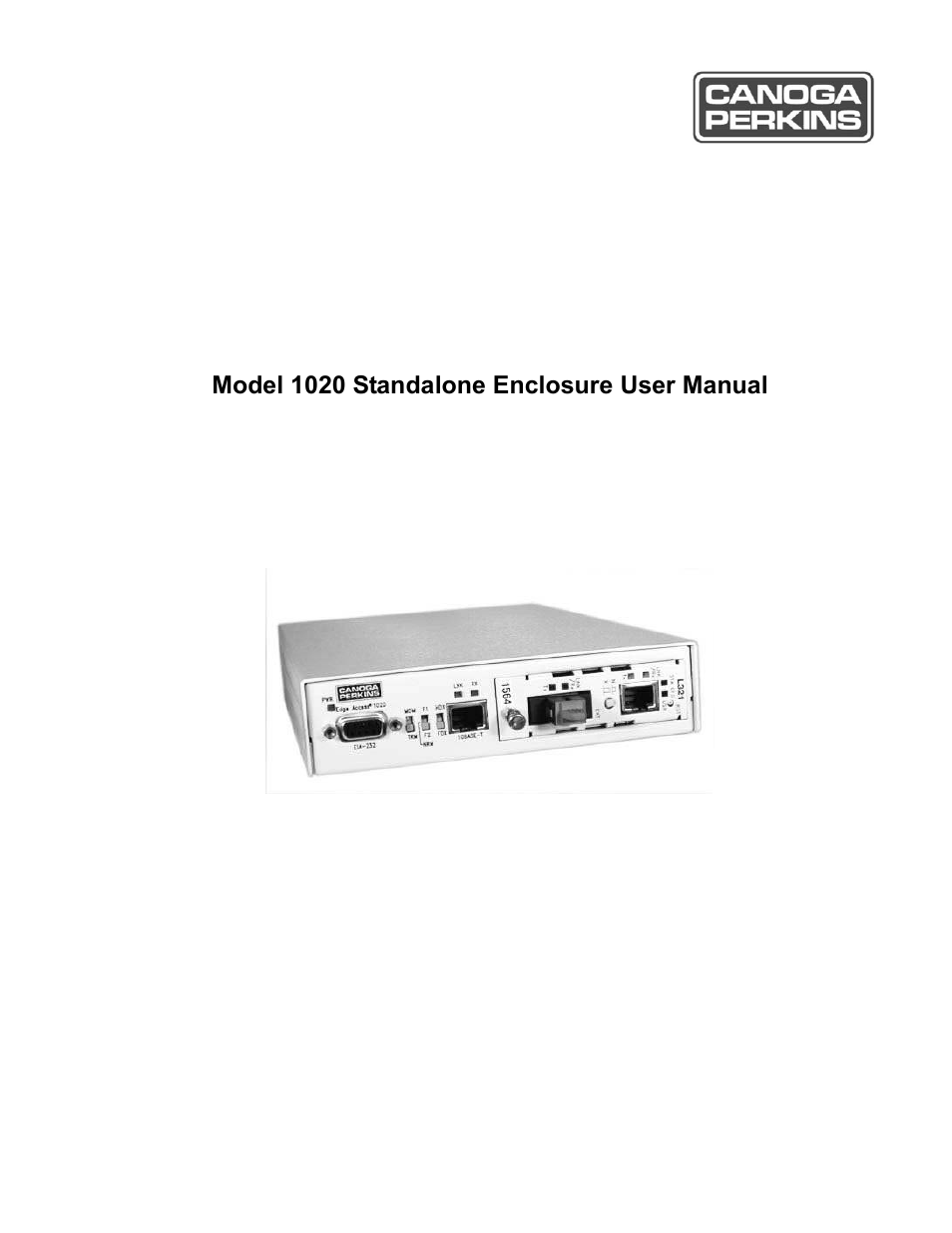CANOGA PERKINS 1020 Standalone Enclosure User Manual | 8 pages