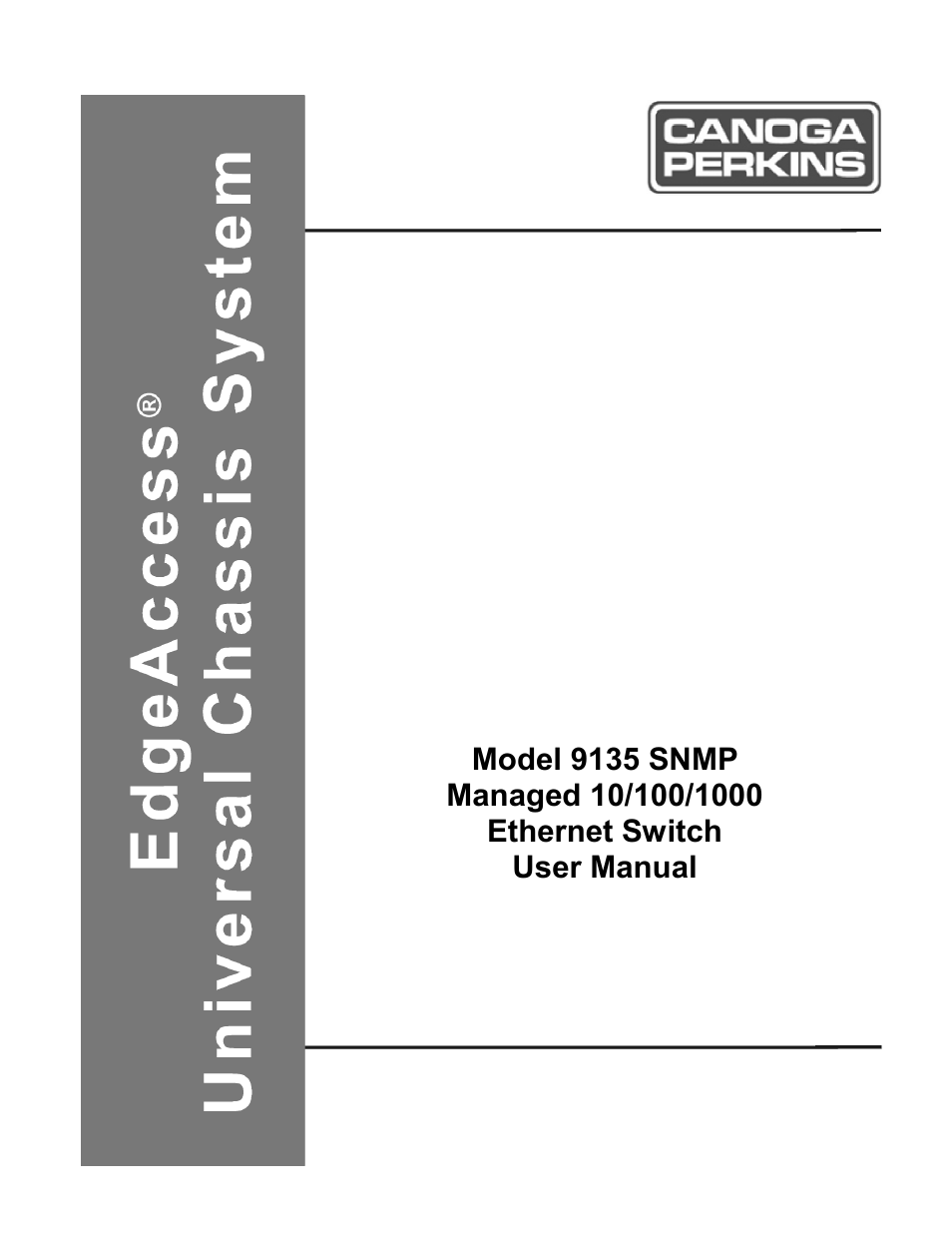 CANOGA PERKINS 9135 SNMP Managed 10/100/1000 Ethernet Switch User Manual | 54 pages