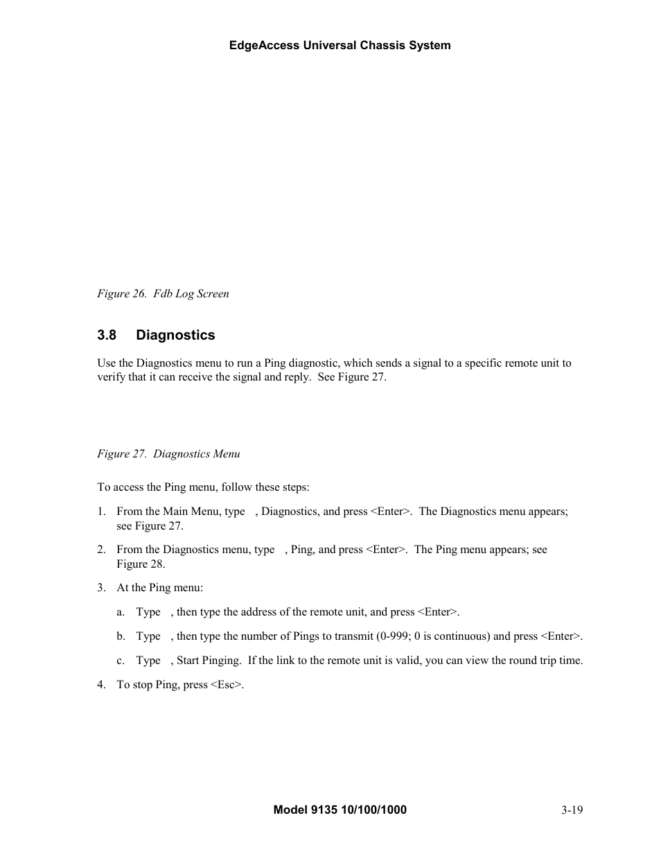 8diagnostics, Diagnostics -19, 8 diagnostics | CANOGA PERKINS 9135 SNMP Managed 10/100/1000 Ethernet Switch User Manual | Page 35 / 54