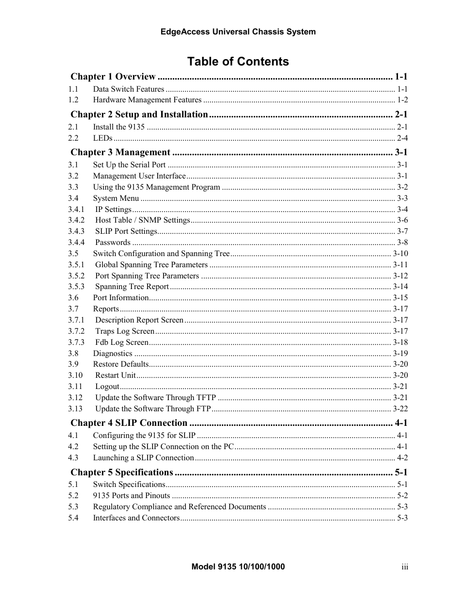 CANOGA PERKINS 9135 SNMP Managed 10/100/1000 Ethernet Switch User Manual | Page 5 / 54