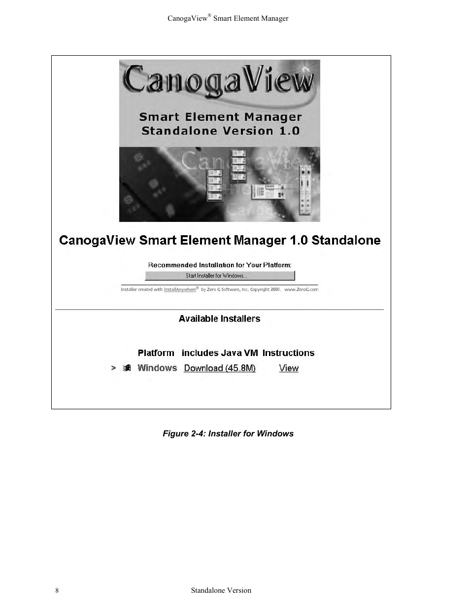 Figure 2-4: installer for windows | CANOGA PERKINS CanogaView Smart Element Manager User Manual | Page 14 / 77