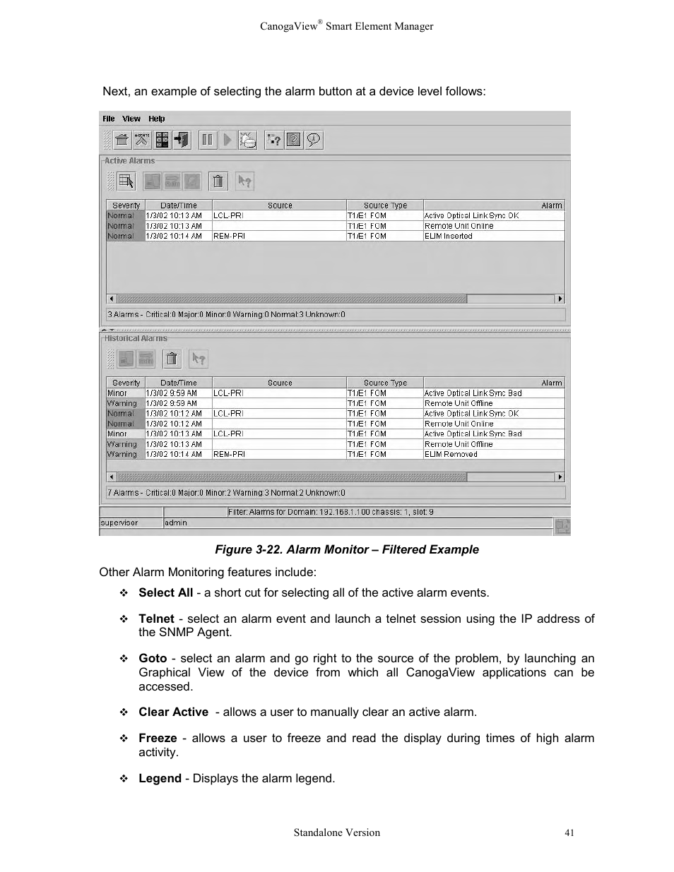 CANOGA PERKINS CanogaView Smart Element Manager User Manual | Page 47 / 77