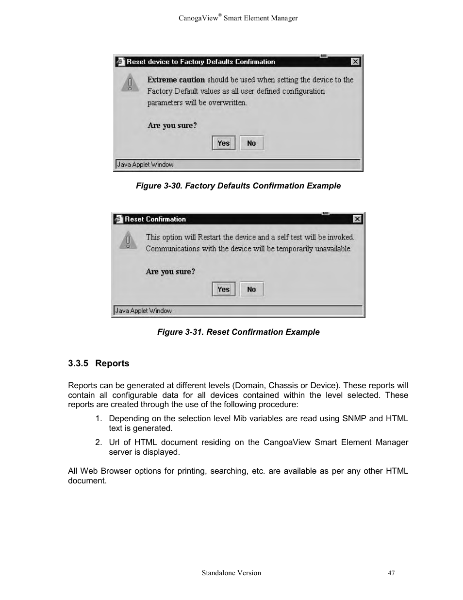 5reports, Reports | CANOGA PERKINS CanogaView Smart Element Manager User Manual | Page 53 / 77