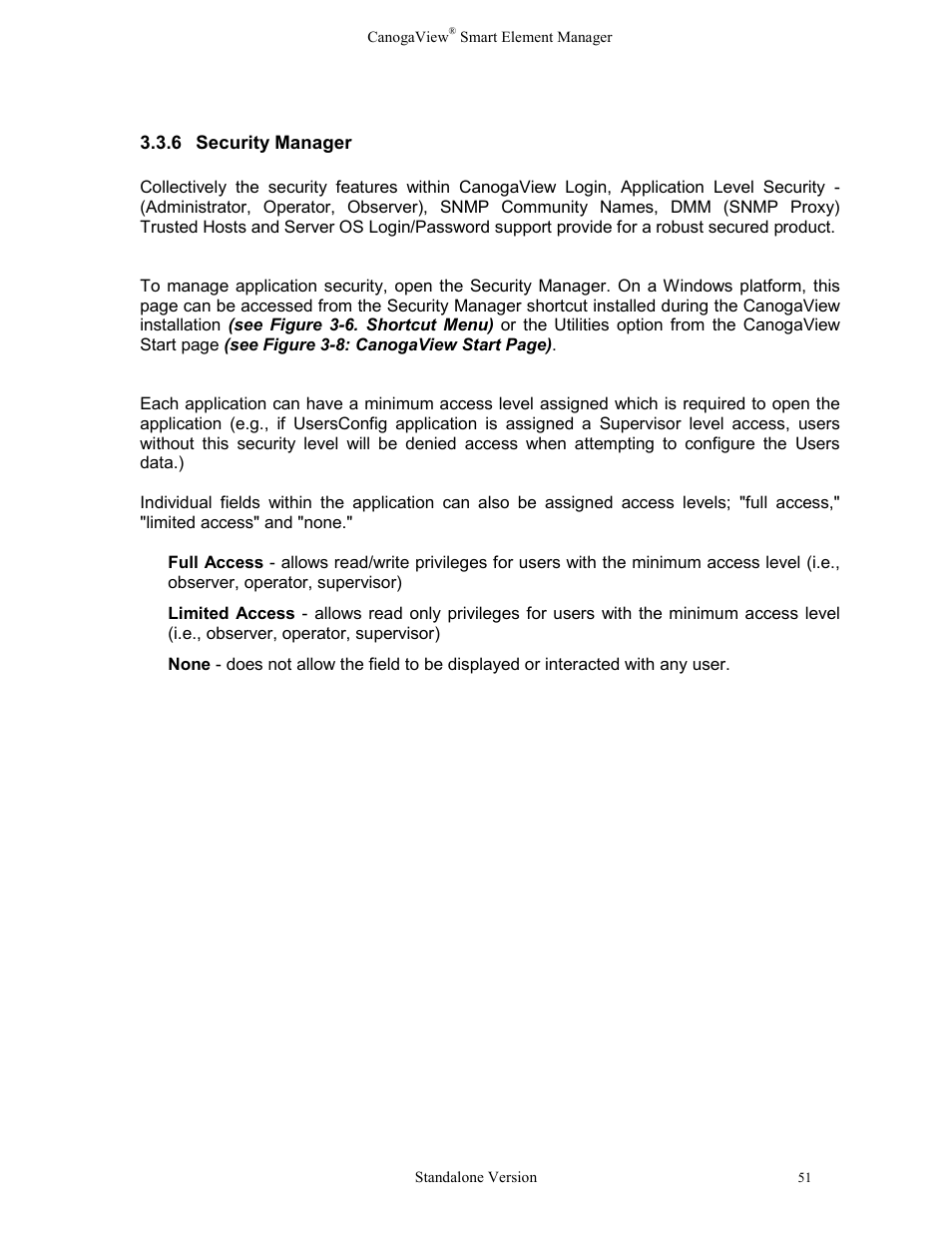 6security manager, Security manager | CANOGA PERKINS CanogaView Smart Element Manager User Manual | Page 57 / 77