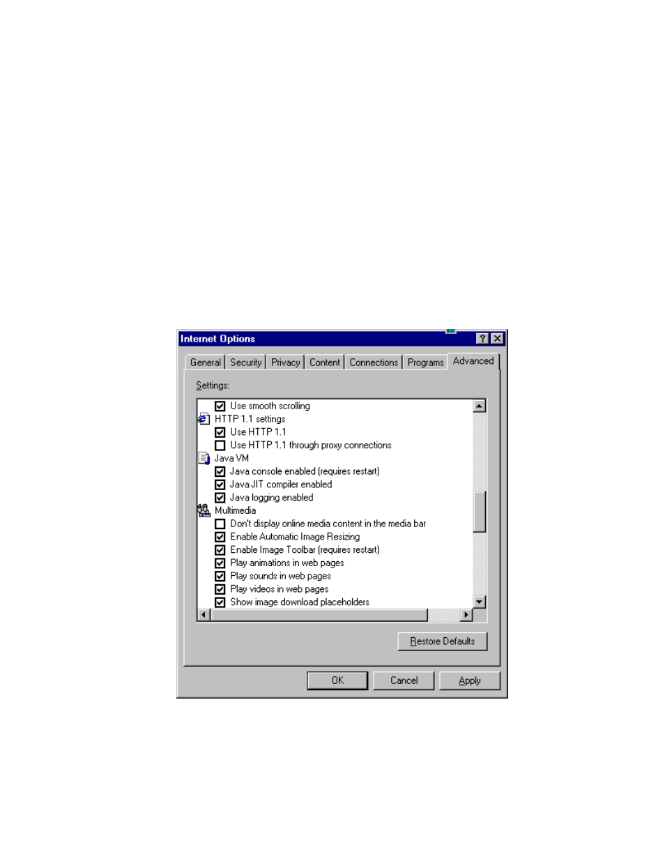 1 installation process, Installation process, Figure 2-1: internet explorer java enable example | CANOGA PERKINS CanogaView Smart Element Manager User Manual | Page 13 / 80