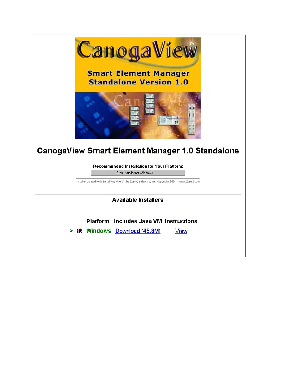 Figure 2-4: installer for windows | CANOGA PERKINS CanogaView Smart Element Manager User Manual | Page 16 / 80