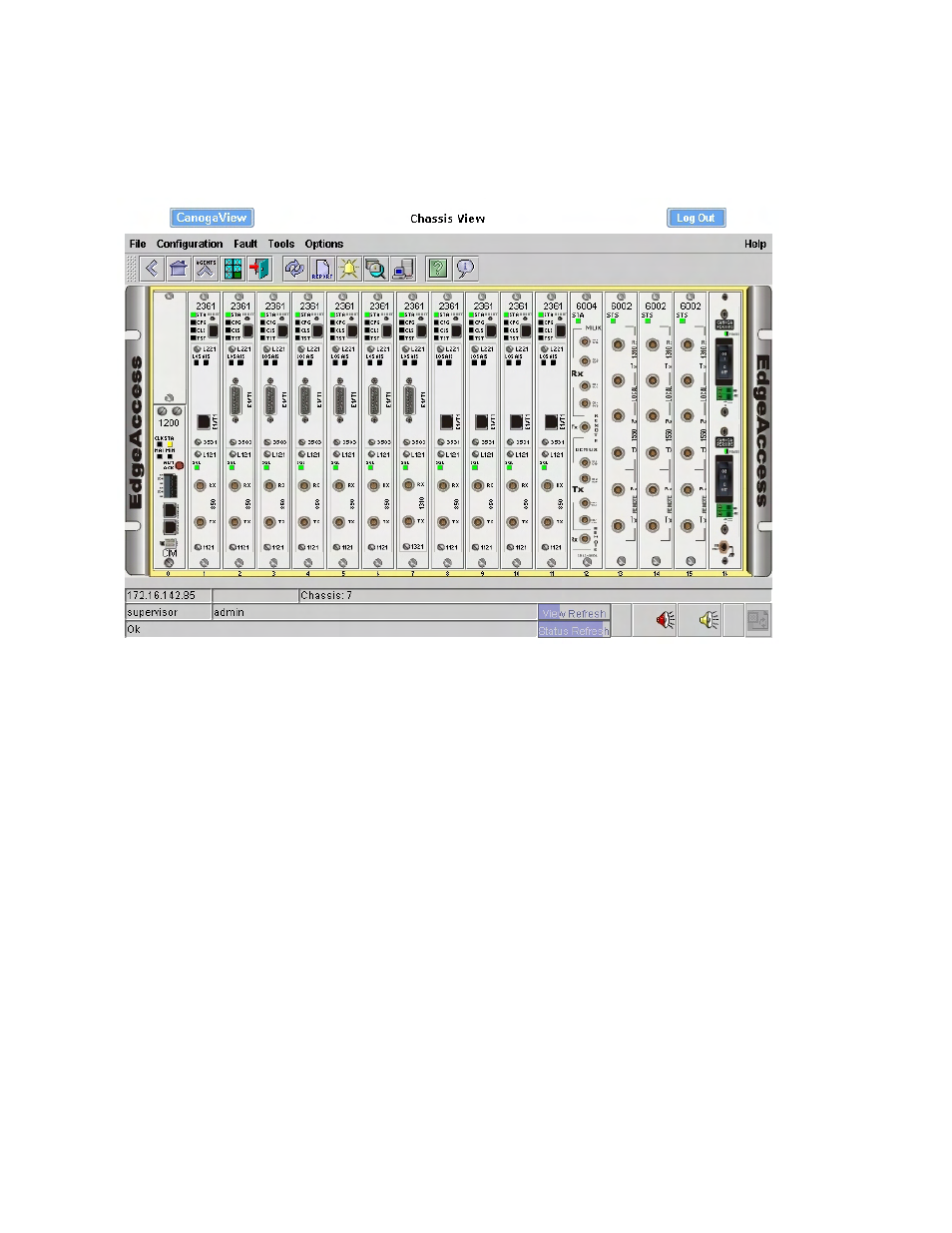 Device (modem) view, Figure 3-15. chassis view | CANOGA PERKINS CanogaView Smart Element Manager User Manual | Page 42 / 80