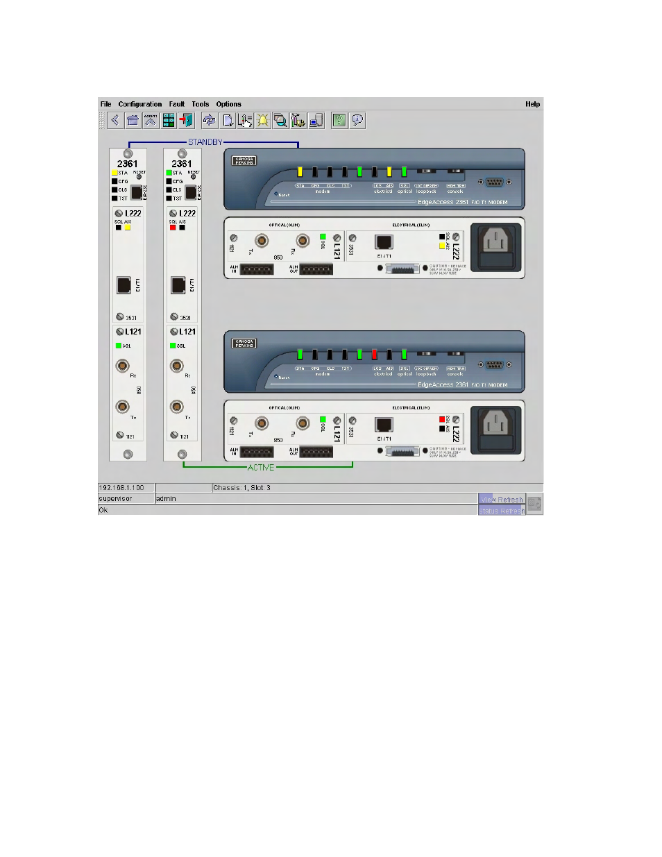 Figure 3-16. modem view | CANOGA PERKINS CanogaView Smart Element Manager User Manual | Page 43 / 80