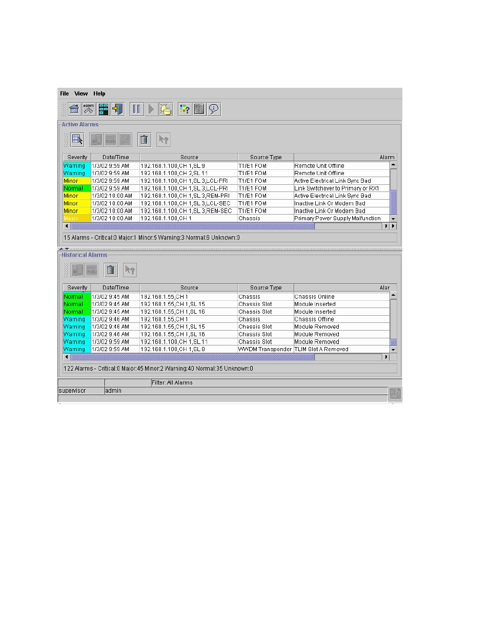Figure 3-21. alarm monitor – all alarms filter | CANOGA PERKINS CanogaView Smart Element Manager User Manual | Page 48 / 80