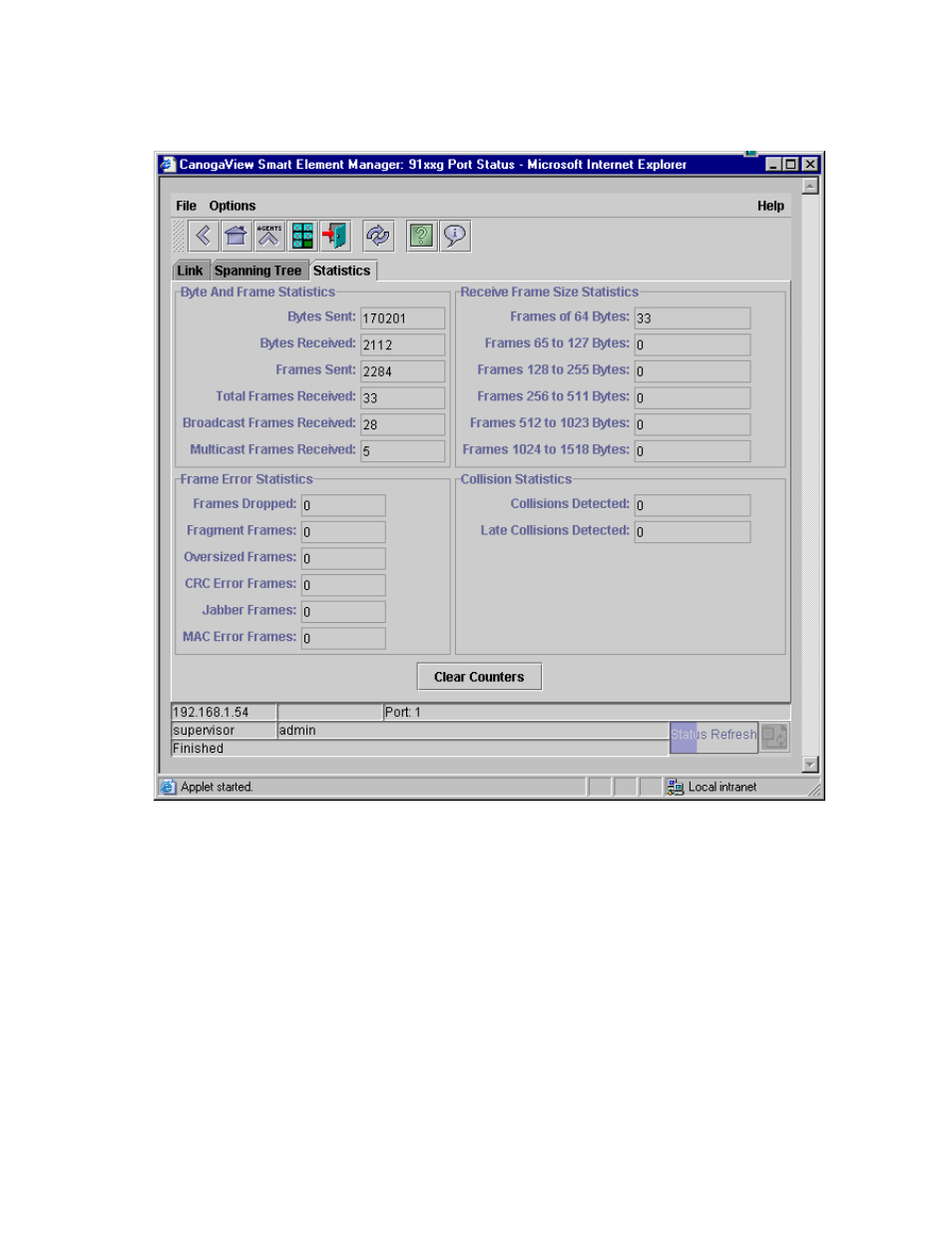 8 telnet, Telnet, Figure 3-41. 9135g port statistics | CANOGA PERKINS CanogaView Smart Element Manager User Manual | Page 65 / 80