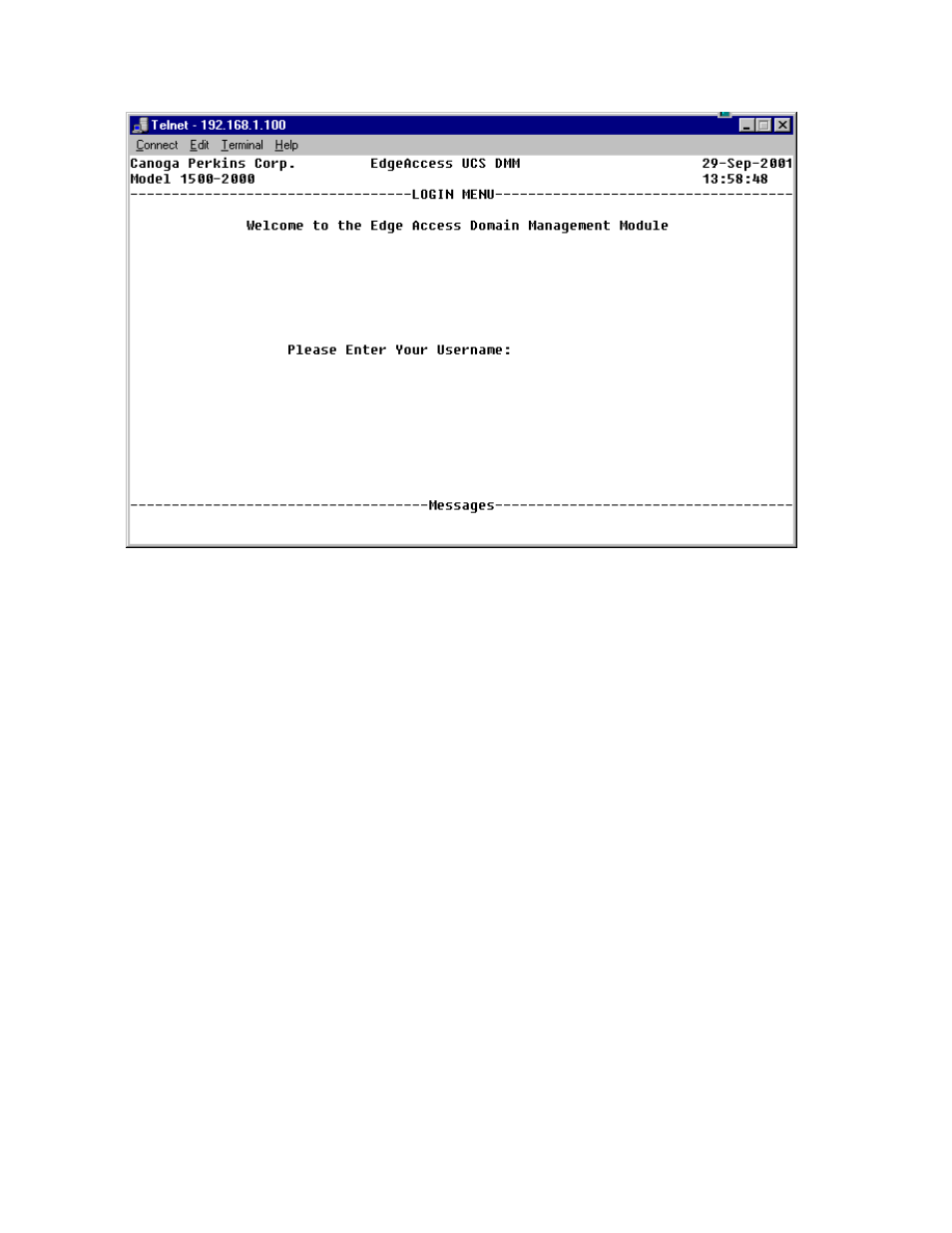 9 tftp server, Tftp server, Figure 3-42. dmm telnet example | CANOGA PERKINS CanogaView Smart Element Manager User Manual | Page 66 / 80