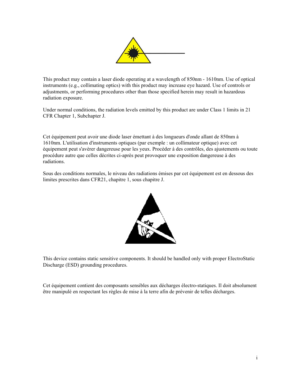 Caution, Attencion, Notice | CANOGA PERKINS 2340 High-Speed Universal Fiber Optic Modem User Manual | Page 3 / 60