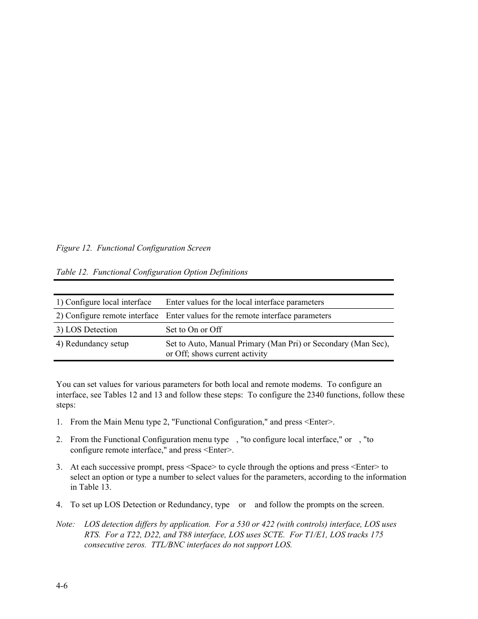 Figure 12. functional configuration screen -6 | CANOGA PERKINS 2340 High-Speed Universal Fiber Optic Modem User Manual | Page 34 / 60