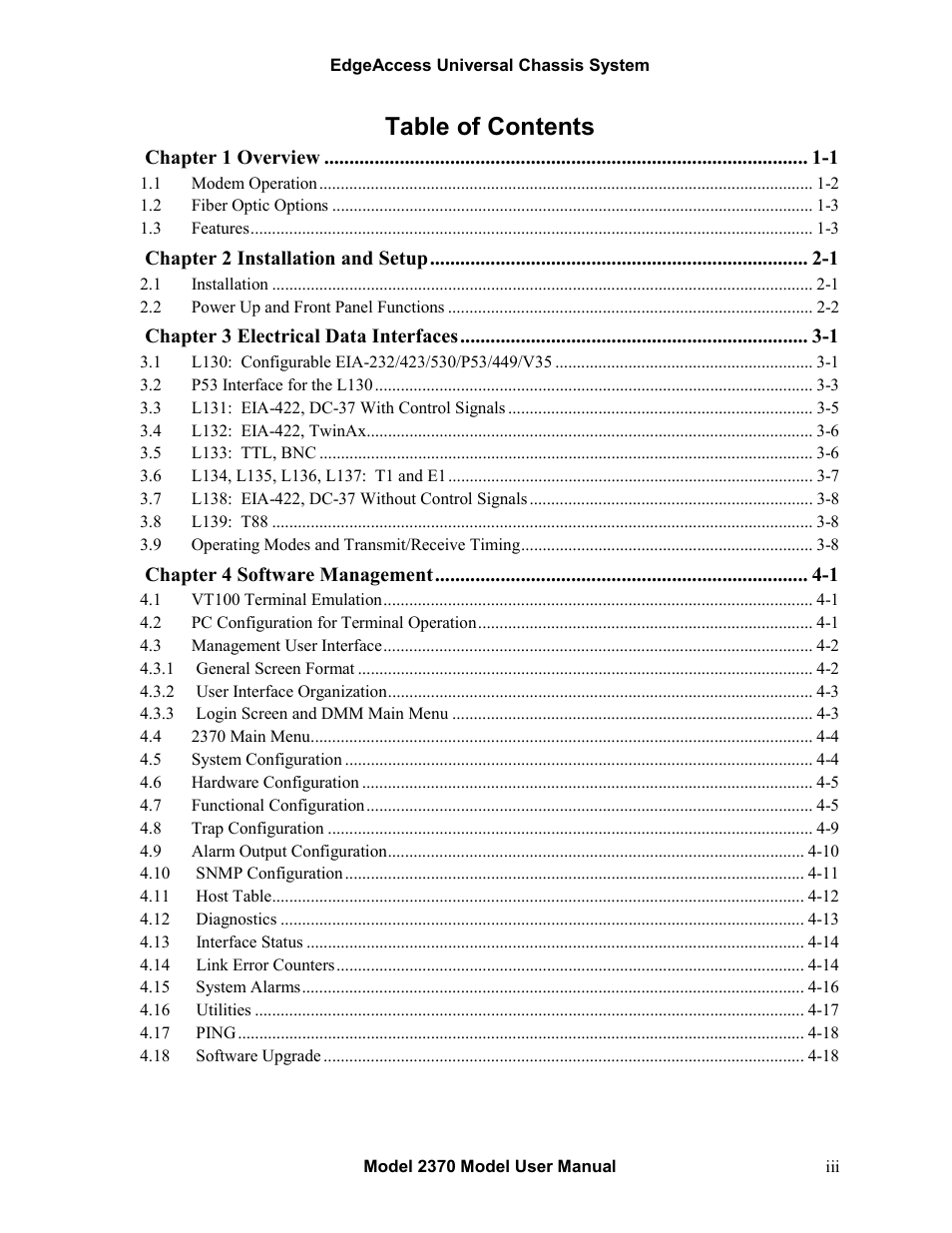 CANOGA PERKINS 2370 High-Speed Universal Fiber Optic Modem User Manual | Page 5 / 56