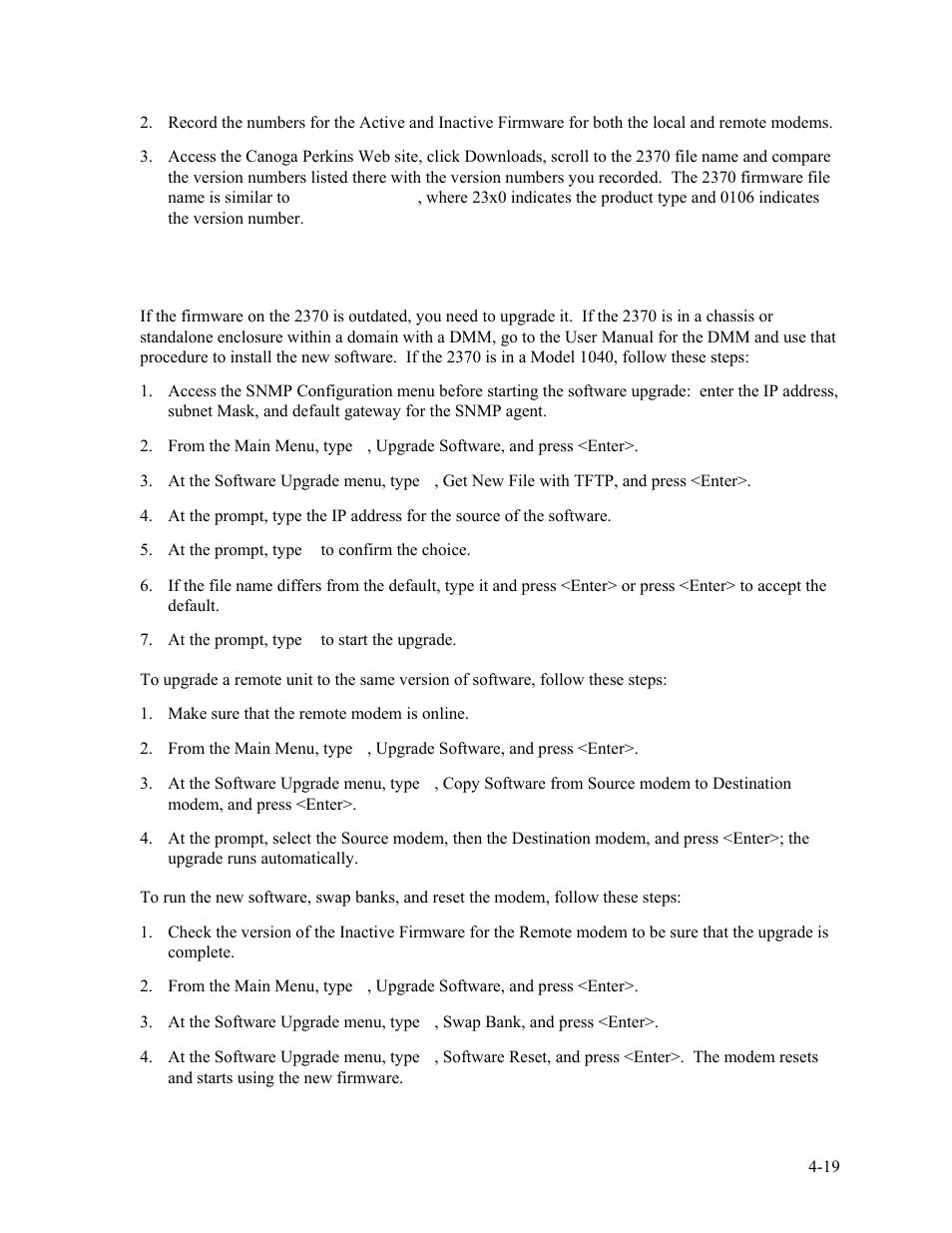 CANOGA PERKINS 2370 High-Speed Universal Fiber Optic Modem User Manual | Page 47 / 60