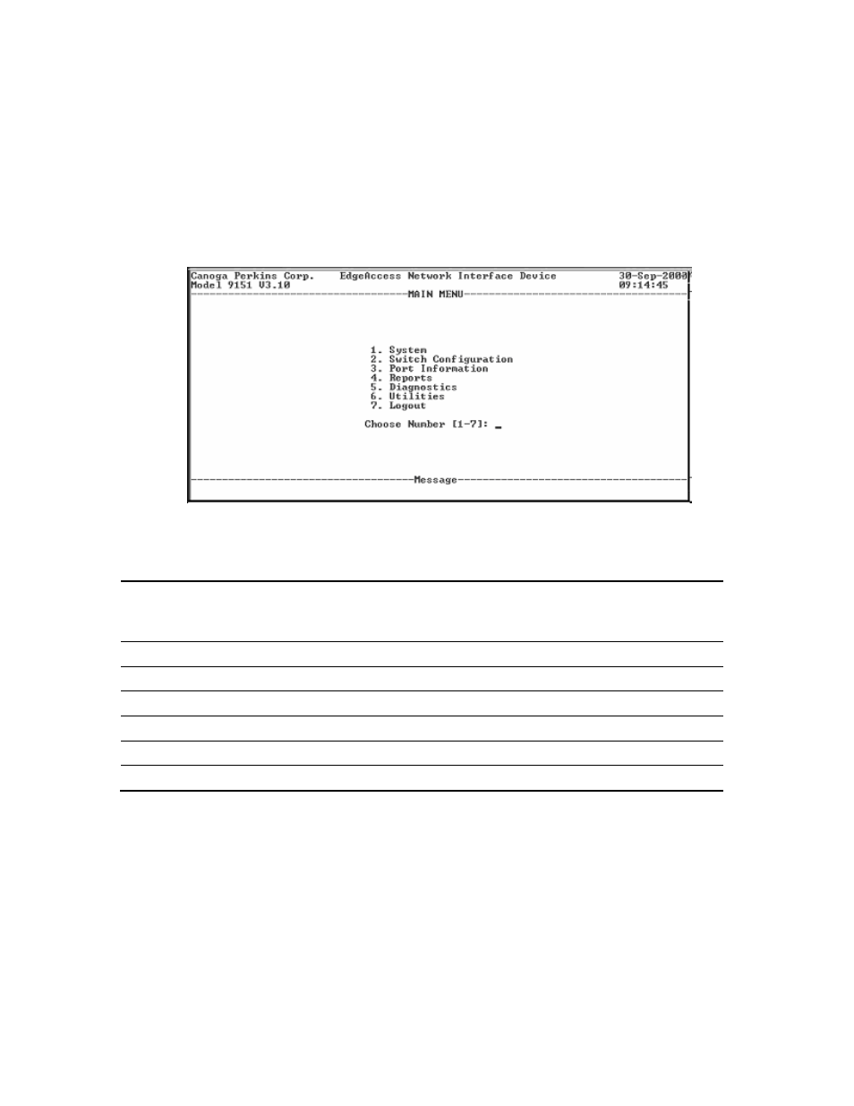 Login and the 9161 main menu | CANOGA PERKINS 9161 Network Interface Device User Manual | Page 23 / 54
