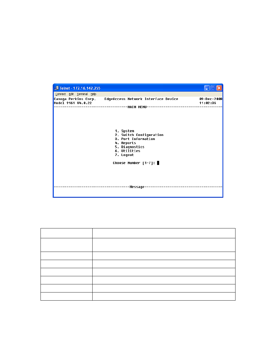 3 login and the 9161 main menu, Login and the 9161 main menu | CANOGA PERKINS 9161 Network Interface Device User Manual | Page 27 / 58