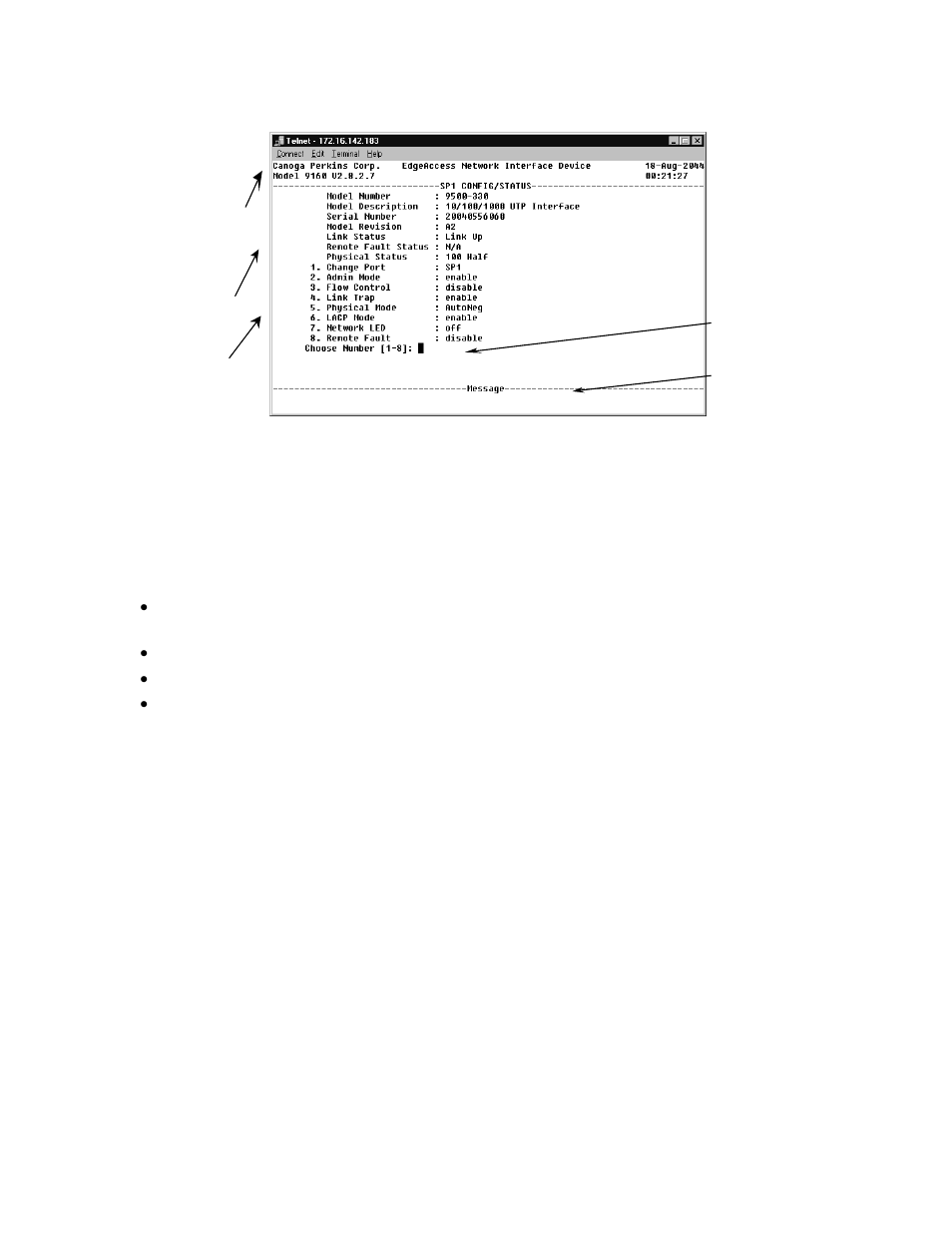 Figure 3. general screen format -3 | CANOGA PERKINS 9160 10 Gigabit Ethernet Network Interface Device User Manual | Page 17 / 52
