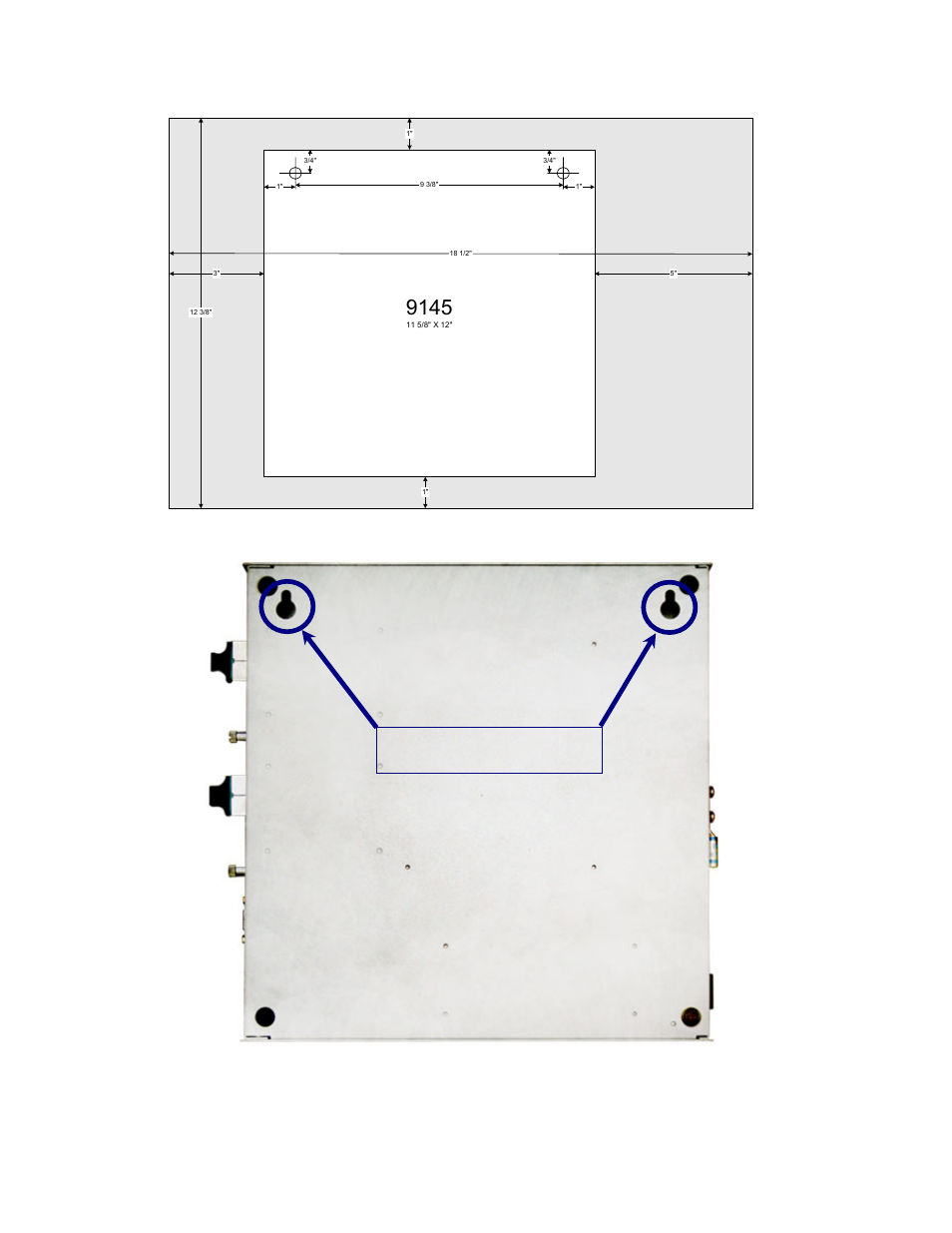 Wall mounting holes, Figure 6 – wall-mount template | CANOGA PERKINS 9145 Network Interface Device User Manual | Page 14 / 108