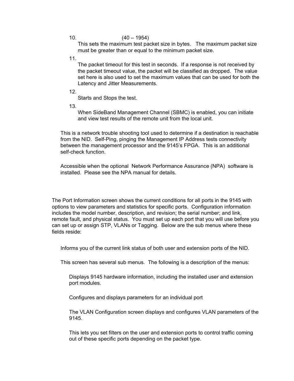 Port information | CANOGA PERKINS 9145 Network Interface Device User Manual | Page 29 / 108