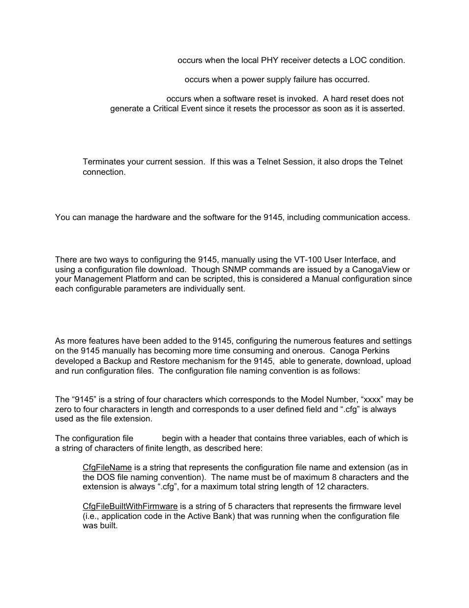 Managing the 9145, Configuring methods for the 9145, Configuration upload | CANOGA PERKINS 9145 Network Interface Device User Manual | Page 32 / 108